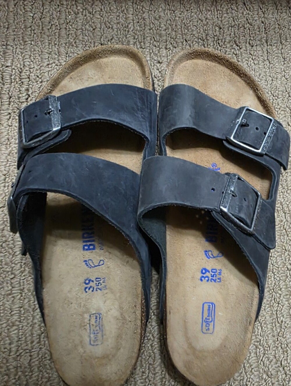 Birkenstock Black Womens Slide Sandals Sz 39 (8-8.5) Like New